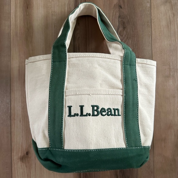 L.L. Bean Bags Ll Bean Canvas Tote Bag Small Green Poshmark